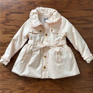 Tahari Kids Cream Ruffle Coat